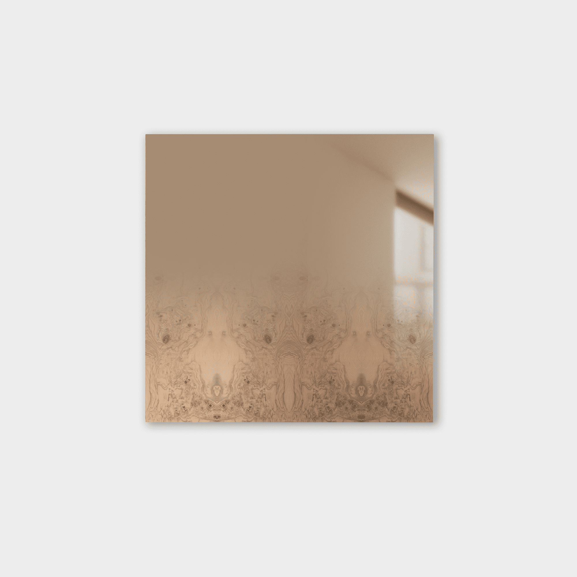 Wall Mirror Olive Burlwood Veneer MIRROR/ZERO FADING WOOD | SQUARE SERIES FORMAMINIMA